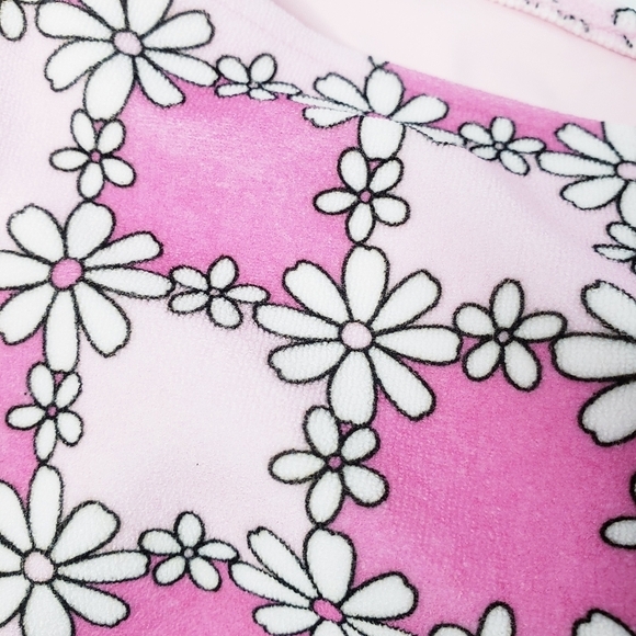 *Last Chance* NWT Frankie's Bikinis Pink Daisy Terry Swimsuit Top + Bottom XL - Picture 12 of 16